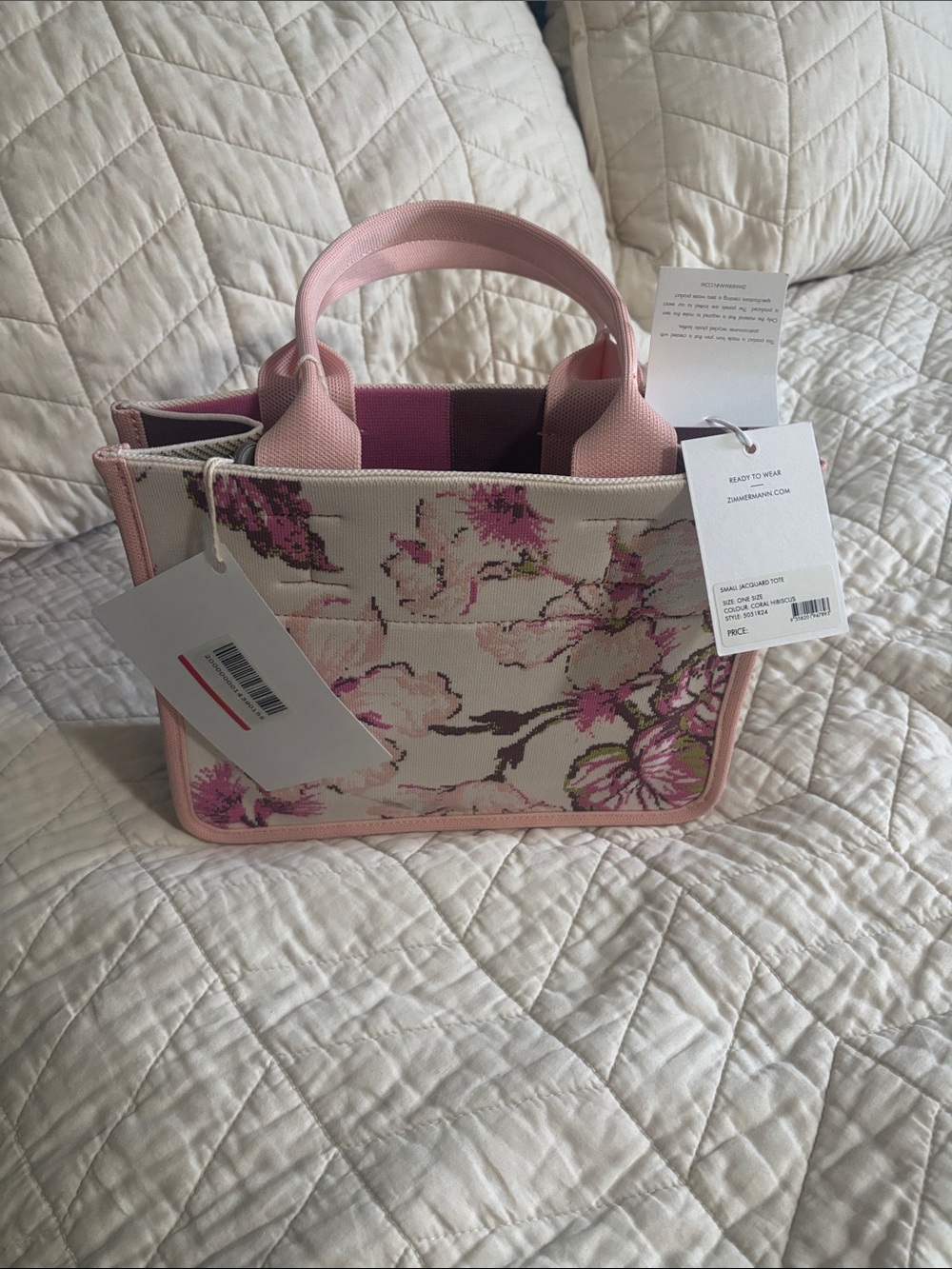 Zimmermann Pink Floral Mini Tote NWT - Picture 2 of 8